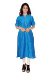 Blue Salwar Top Rolled Up