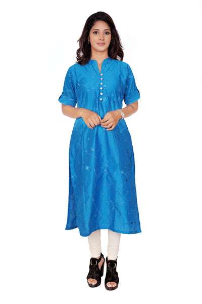 Blue Salwar Top Rolled Up