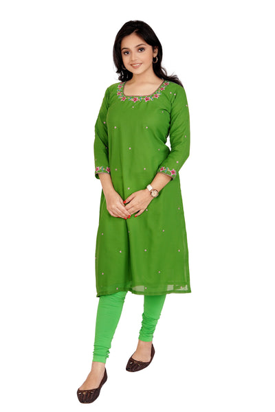Parrot Green Chiffon Top