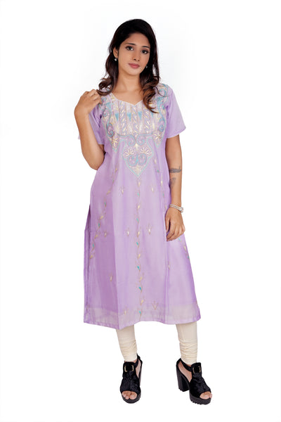 Lavender Organza Embroidered
